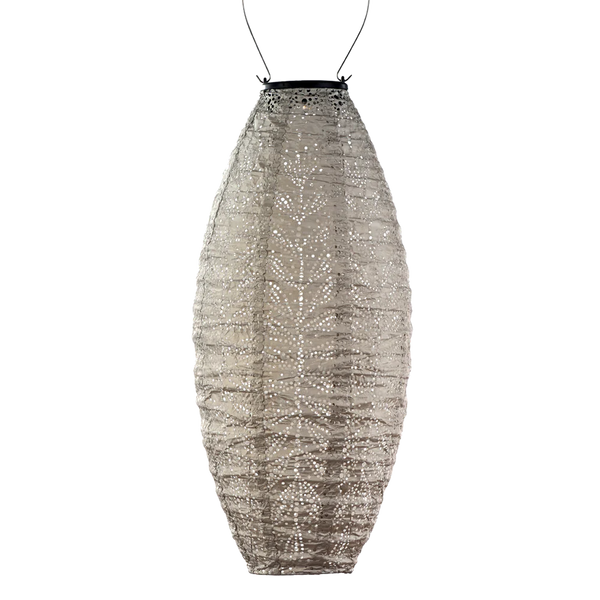 Lumiz Folia Light Taupe Long Oval LED Solar Lantern