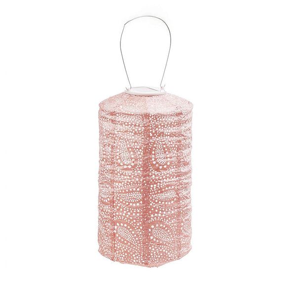 Lumiz Paisley Pink Cylinder LED Solar Lantern