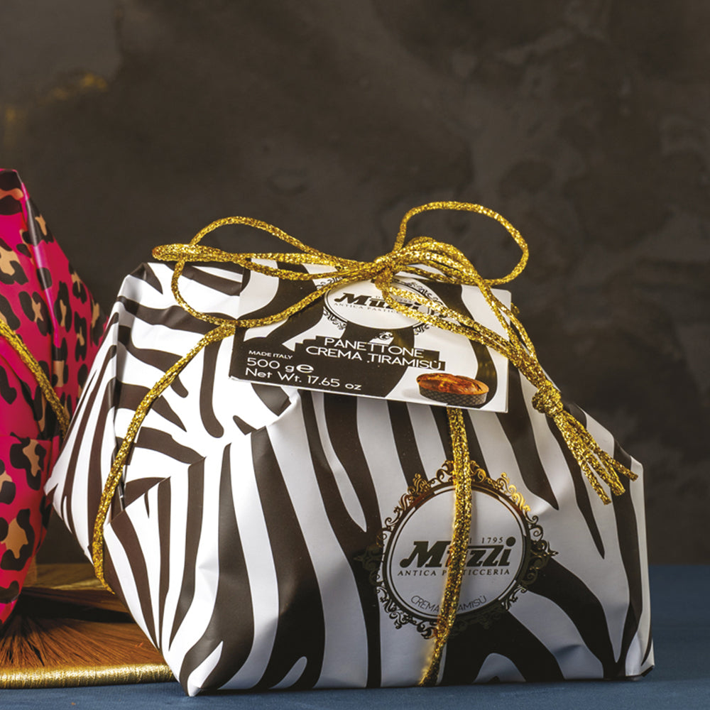 Muzzi Animalier Tiramisu Panettone 500g, Italian Christmas cake