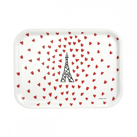Petit Jour Picto-Hearts Wooden Serving Tray