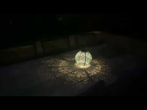 Lumiz Lace Sage Green Balloon LED Solar Lantern