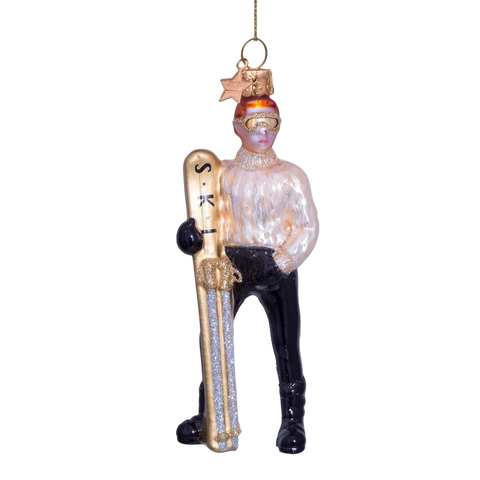 Christmas Tree Hanging Ornament Champagne Ski Boy Ornament – 12.5 cm