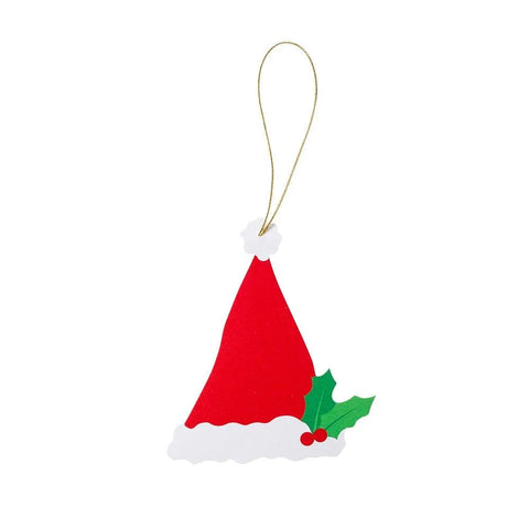 Caspari Santa Hat Ornament Tag (Set of 4)