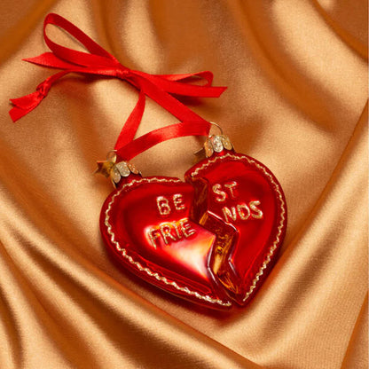 Christmas Tree Hanging Ornament Set of Best Friends Heart – 8.5 cm, view 2