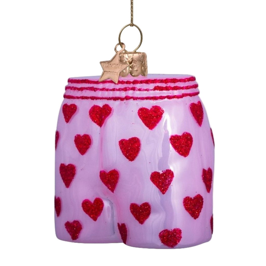 Christmas Tree Hanging Ornament Soft Pink Opal Boxer Shorts – 7.5 cm