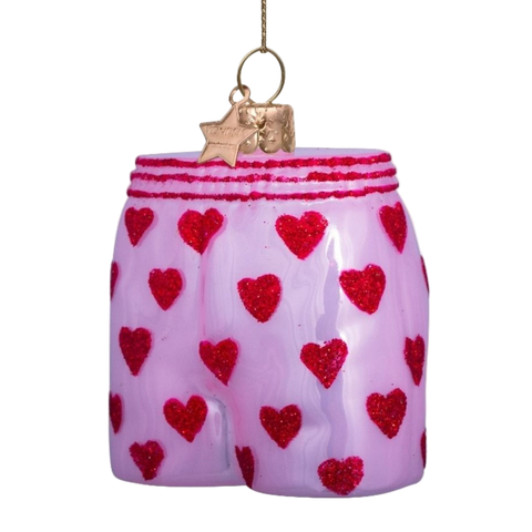 Christmas Tree Hanging Ornament Soft Pink Opal Boxer Shorts – 7.5 cm