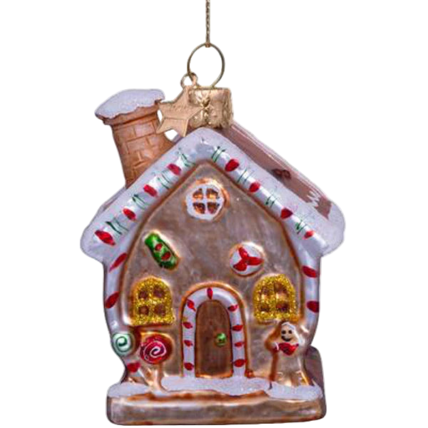 Vondels Gingerbread House Glass Ornament – 9.5 cm