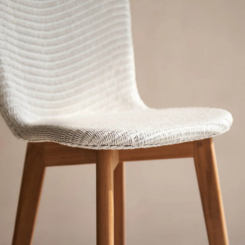 Lily Dining Chair in Teak - Pure White (Set of 2)