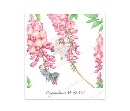 Wishing Well Greeting Card Congratulations Mr & Mrs Card, view 3