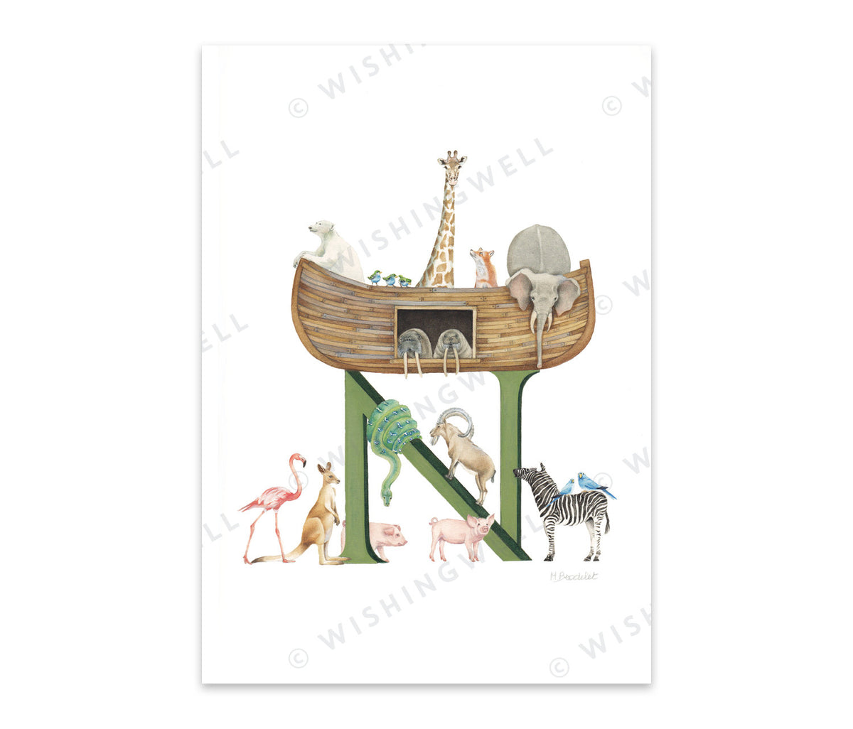 Wishing Well Alphabet Greeting Card