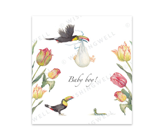 Wishing Well Greeting Card Baby Boy