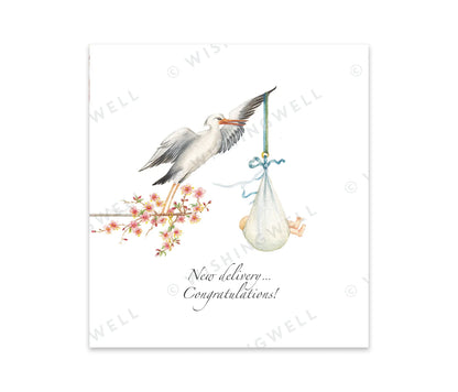 Wishing Well Greeting Card Baby New Delivery Congratulations!, view 2