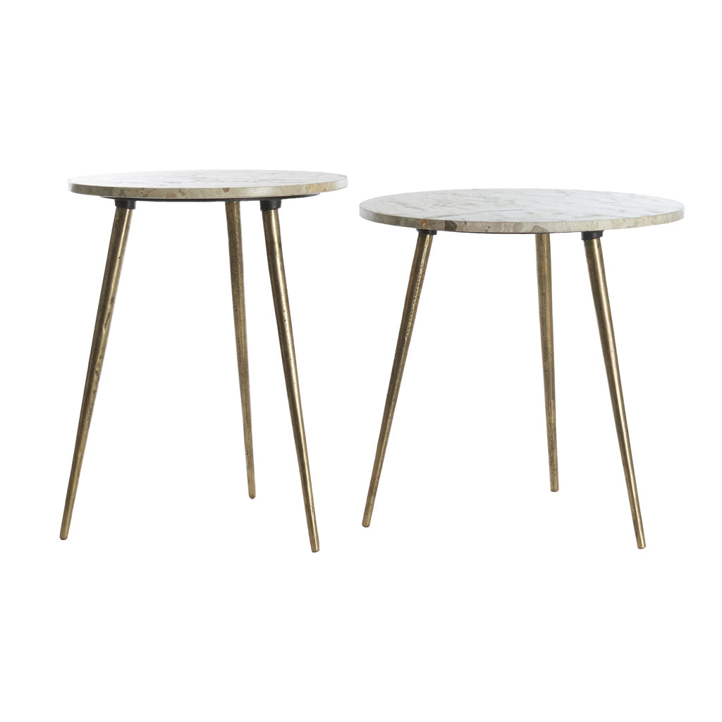 Zeca Round Marble Nestled Side Table (Set of 2), view 2