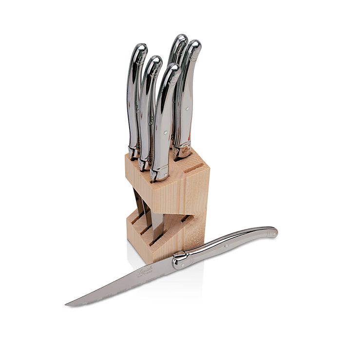 Laguiole Jean Dubost steak knives set of 6 in wood block – view 5