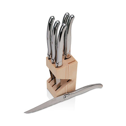 Laguiole Jean Dubost steak knives set of 6 in wood block – view 5