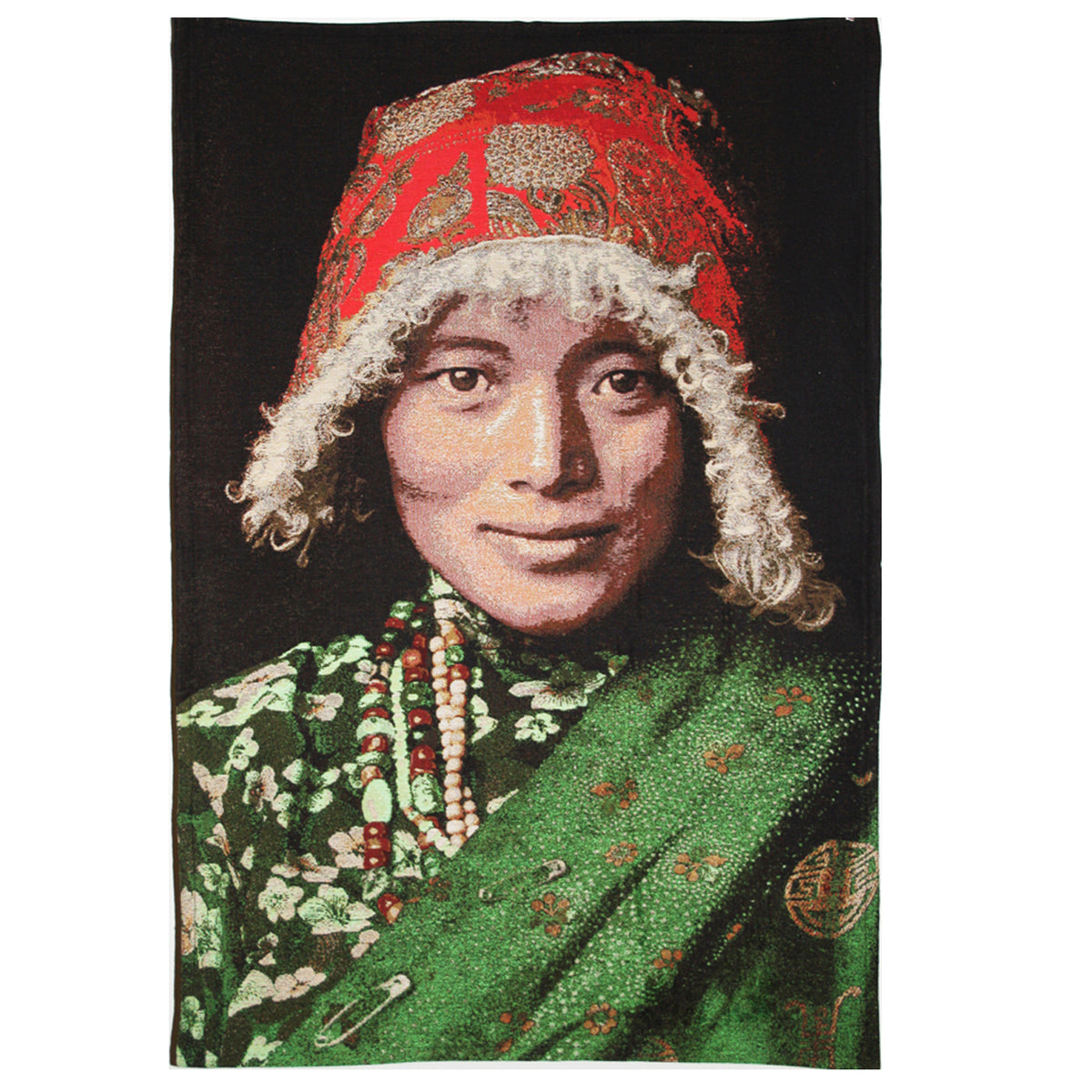FS-Home Tapestry Tibetan Woman, woven Belgian wall hanging