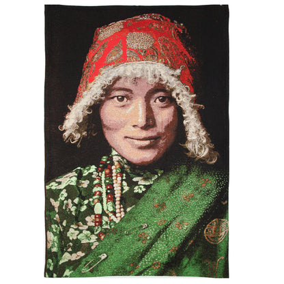 FS-Home Tapestry Tibetan Woman, woven Belgian wall hanging