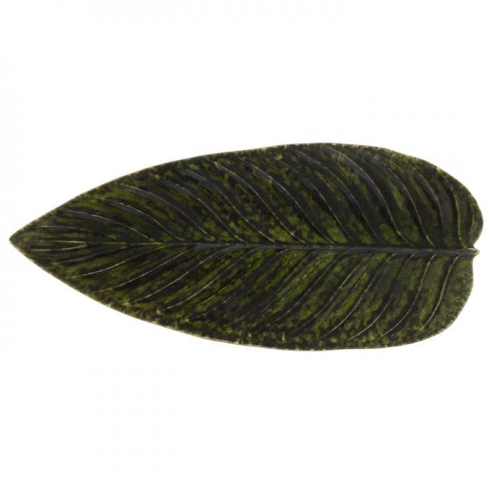 Costa Nova Riviera Strelizia leaf plate 40cm in fine glazed stoneware