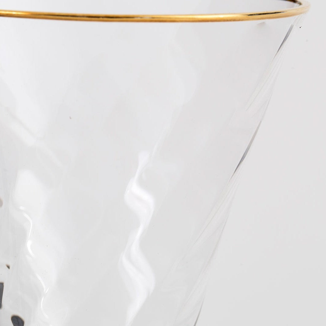 Flamant Seppo champagne flute with gold rim, view 3