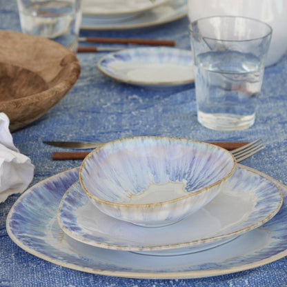 Costa Nova Brisa Oval Dinner Plate 27cm in blue and white glazed stoneware – view 3