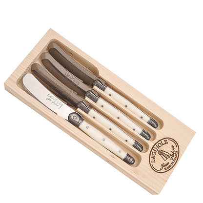 Laguiole Jean Dubost spreader set of 4 in open wood box – view 4