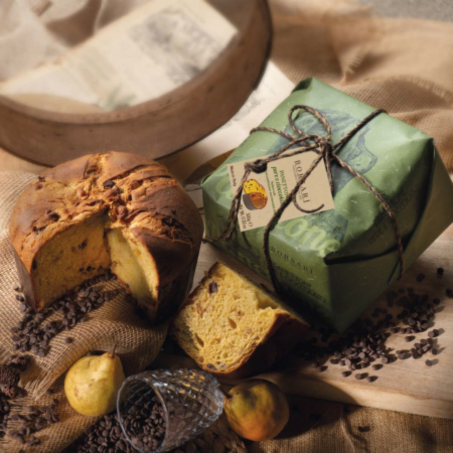 Borsari Rustico Pear and Chocolate Panettone 1kg, gift wrapped