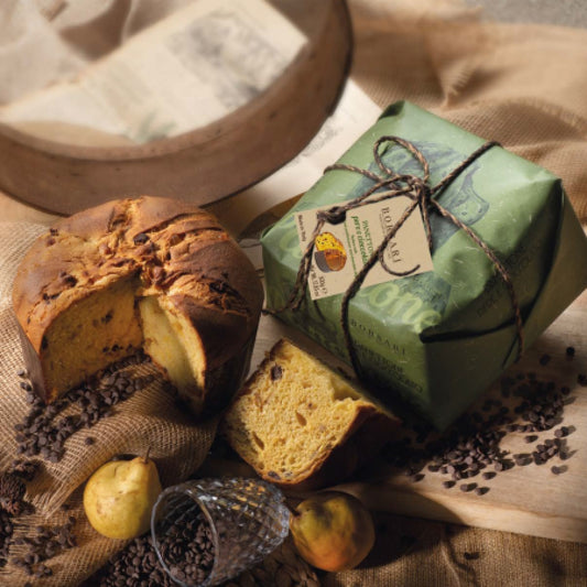 Borsari Rustico Pear and Chocolate Panettone 1kg, gift wrapped