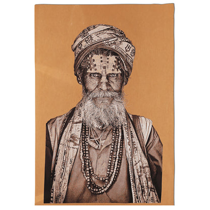 Tapestry Wise Man Bandu Baba – framed Belgian woven tapestry portrait, view 5