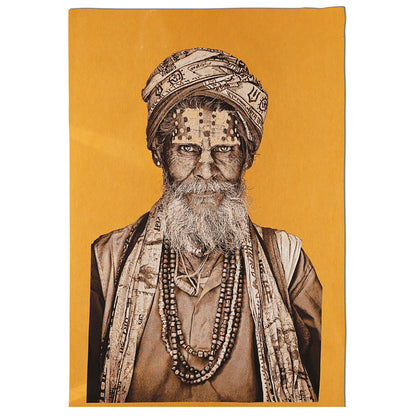 Tapestry Wise Man Bandu Baba – framed Belgian woven tapestry portrait, view 4