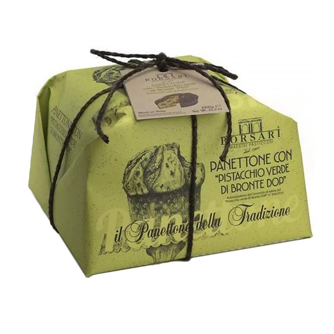 Borsari Pistachio Panettone 1kg, Italian Christmas cake