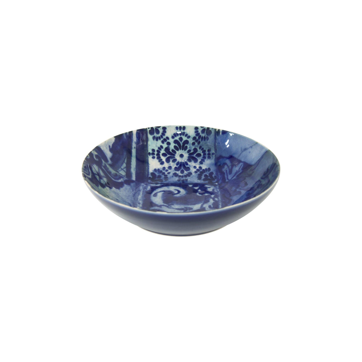 Costa Nova Lisboa pasta plate 21cm in blue and white tile stoneware