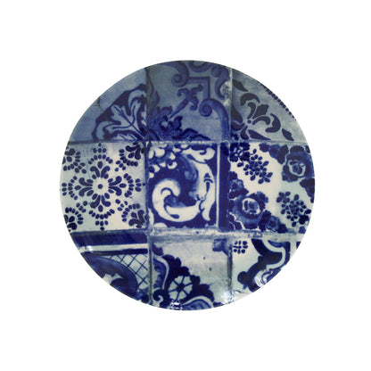 Costa Nova Lisboa dinner buffet plate 29cm in blue and white tile stoneware