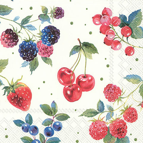 Cocktail Napkin Red Summer Fruits