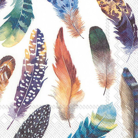 Cocktail Napkin Modern Feathers