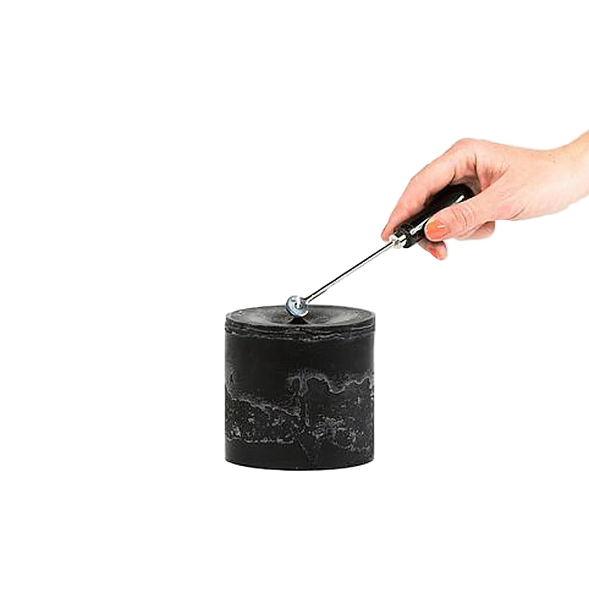 Deko Candle candle extinguisher in black horn and nickel