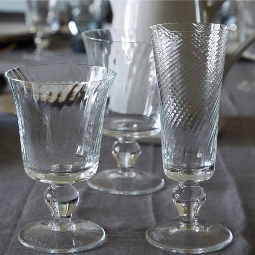 Costa Nova Espiral Flute champagne glass styled on the table