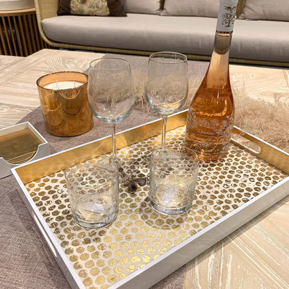 Gold Spot Lacquer Tray (Set of 3)