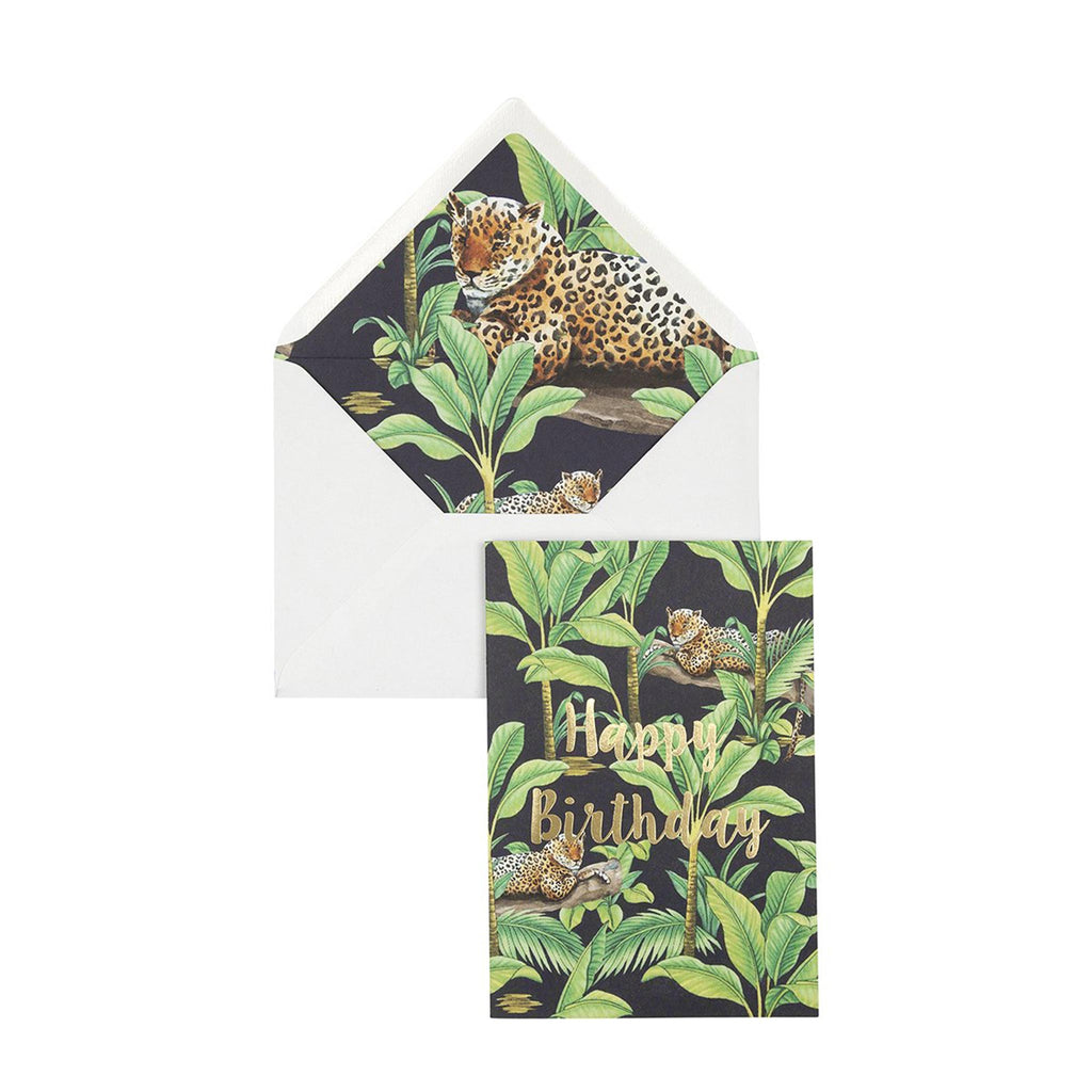 Greeting Card Happy Birthday Panther By Night