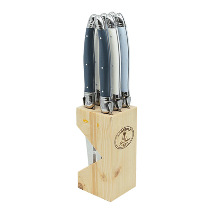 Laguiole Jean Dubost steak knives set of 6 in wood block – view 3