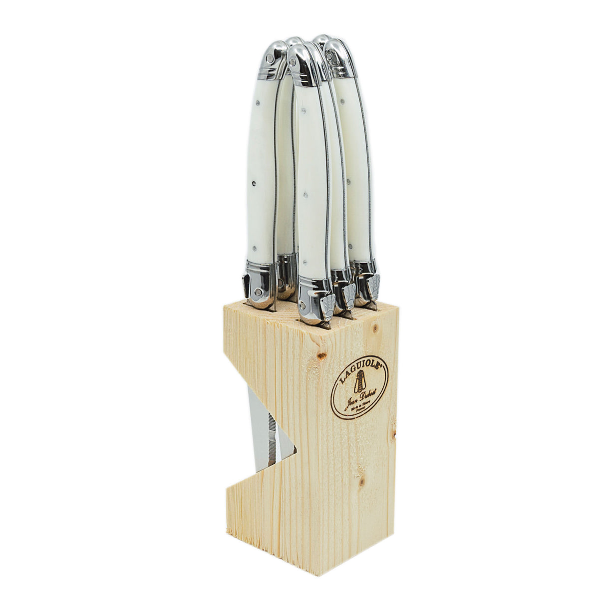 Laguiole Jean Dubost steak knives set of 6 in wood block – view 9