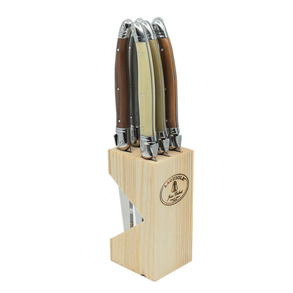Laguiole Jean Dubost steak knives set of 6 in wood block – view 7