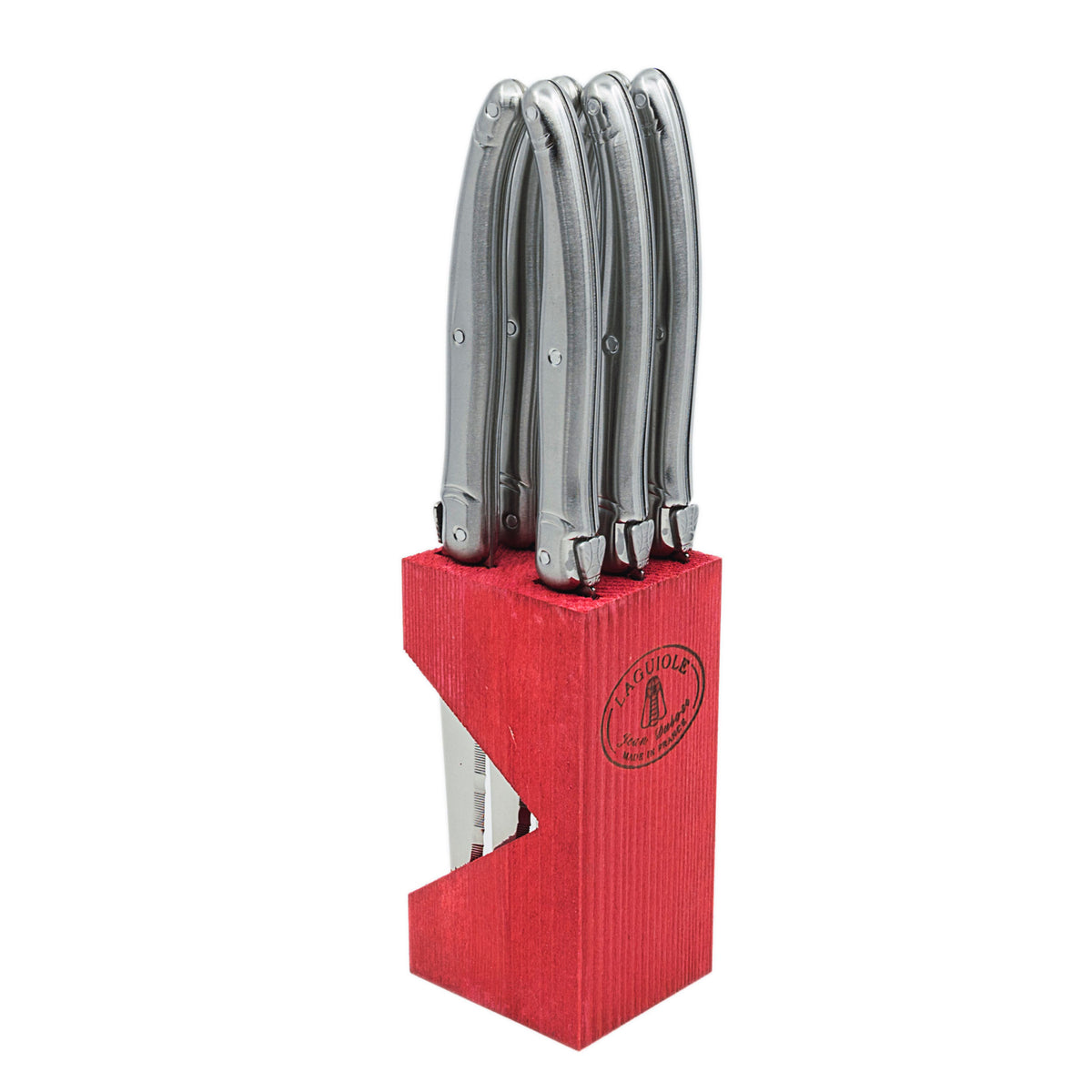 Laguiole Jean Dubost steak knives set of 6 in wood block – view 10