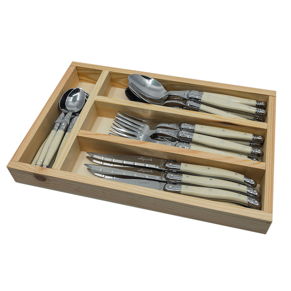 Laguiole Jean Dubost Cutlery Set (Set of 24) -  Steak Knives Blade 1.2 Thickness