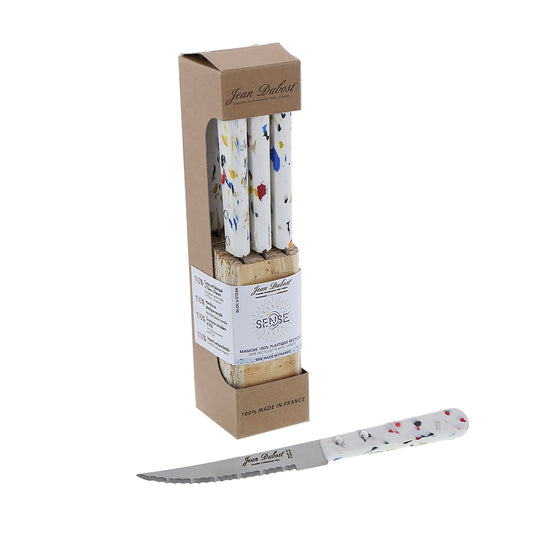 Laguiole Jean Dubost Sense  Steak Knives on Wood Bloc (Set of 6)