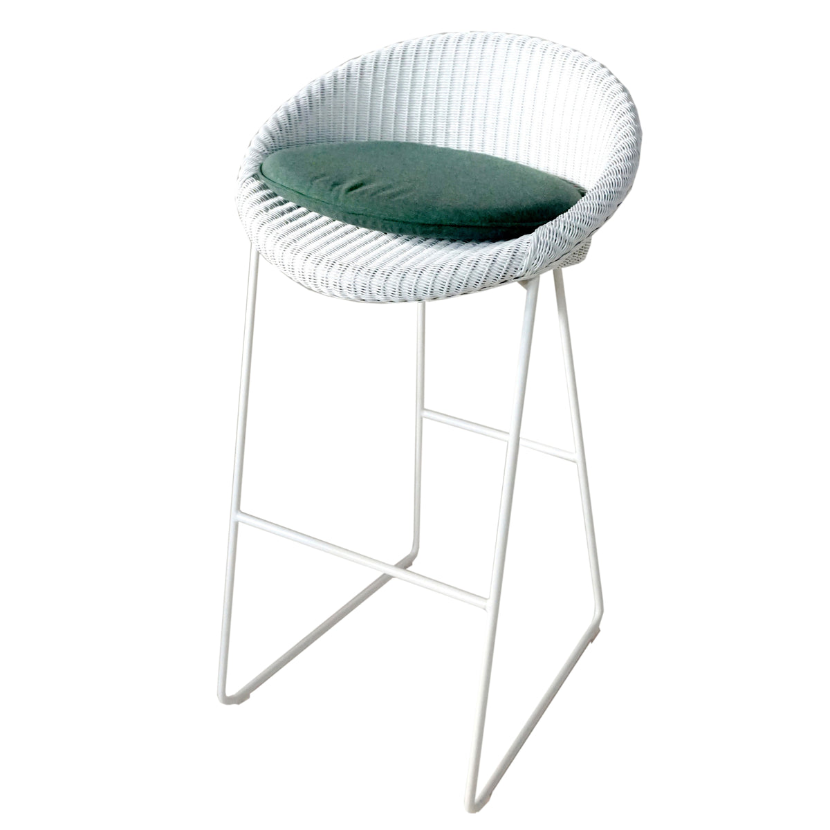 bar stool Joe in white Lloyd's loom