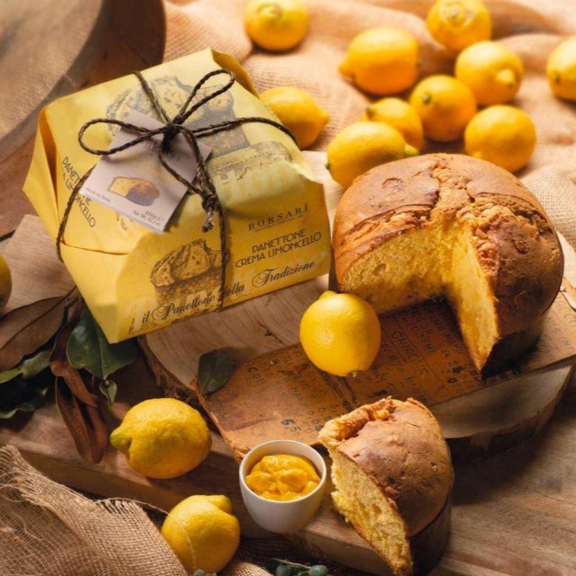 Borsari Rustico Limoncello Panettone, gift wrapped