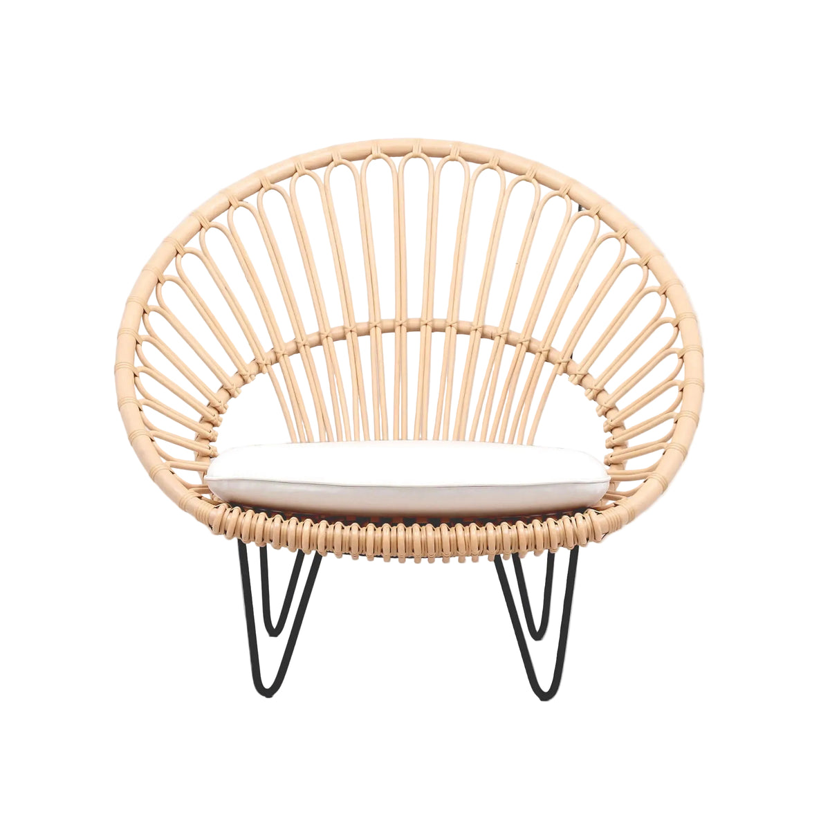 Lounge Chair Kiki Cocoon – Lloyd Loom rattan lounge chair with cushion