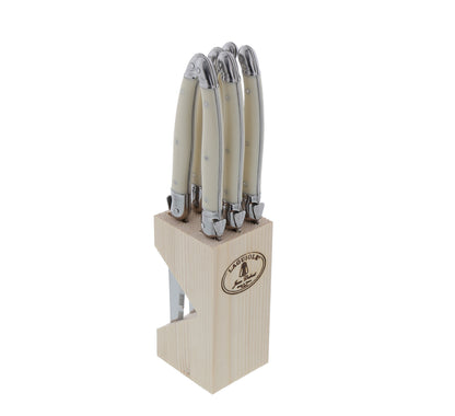 Laguiole Jean Dubost steak knives set of 6 in wood block – view 12