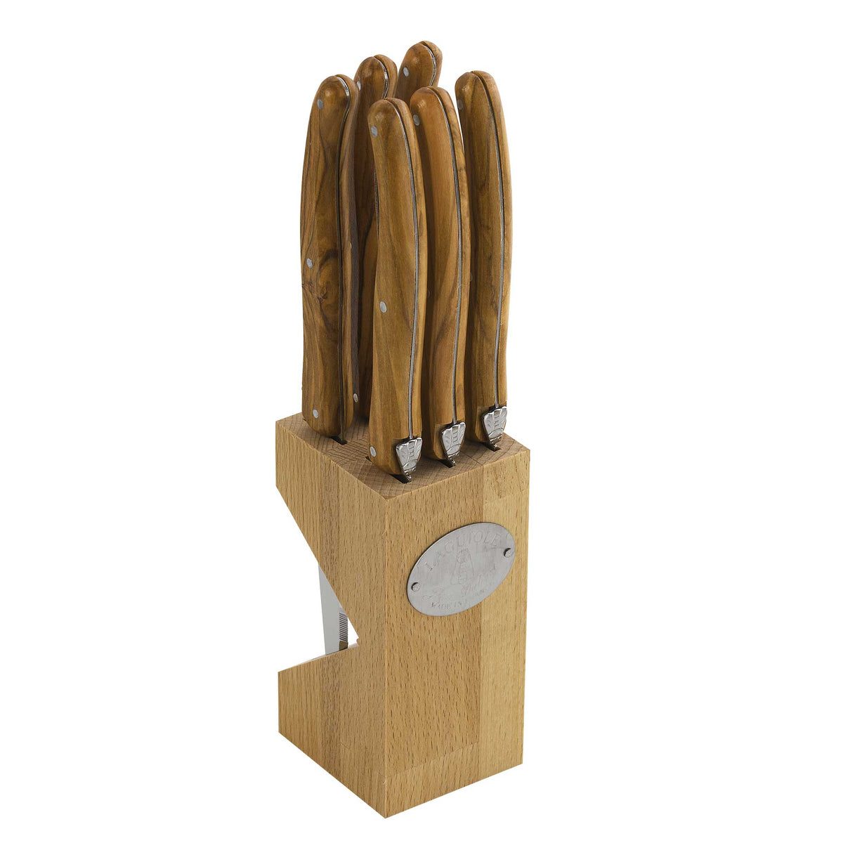 Laguiole Jean Dubost steak knives set of 6 in wood block – view 11