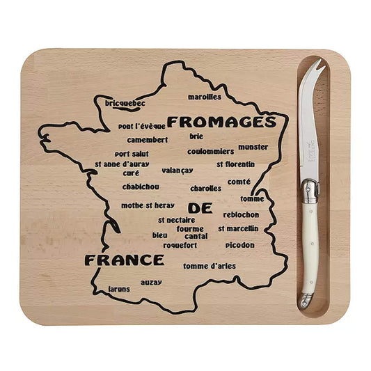 Laguiole Jean Dubost French Map Cheese Board & Knife